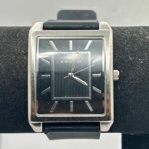 Silver & Black Men's Watch